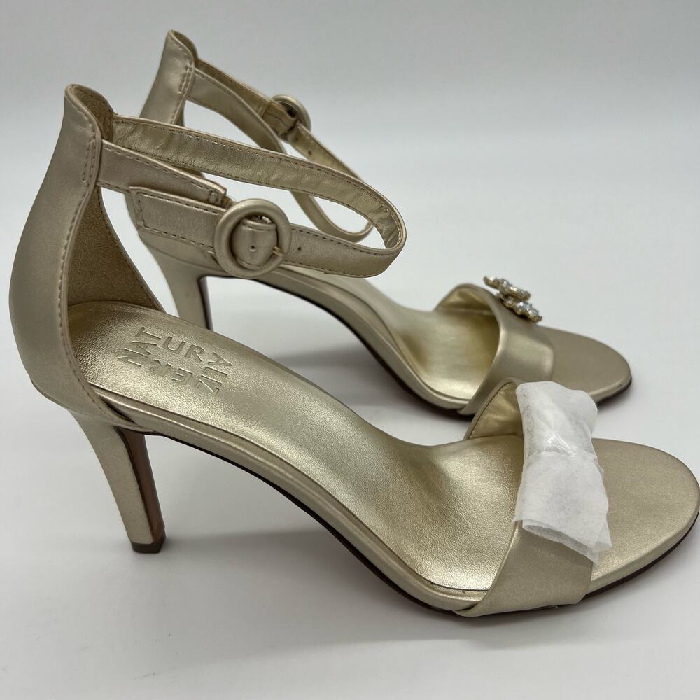 Naturalizer Kinsey Rhinestone Open Toe Ankle Strap Heel Womens Size 9 Wedding - Picture 11 of 13